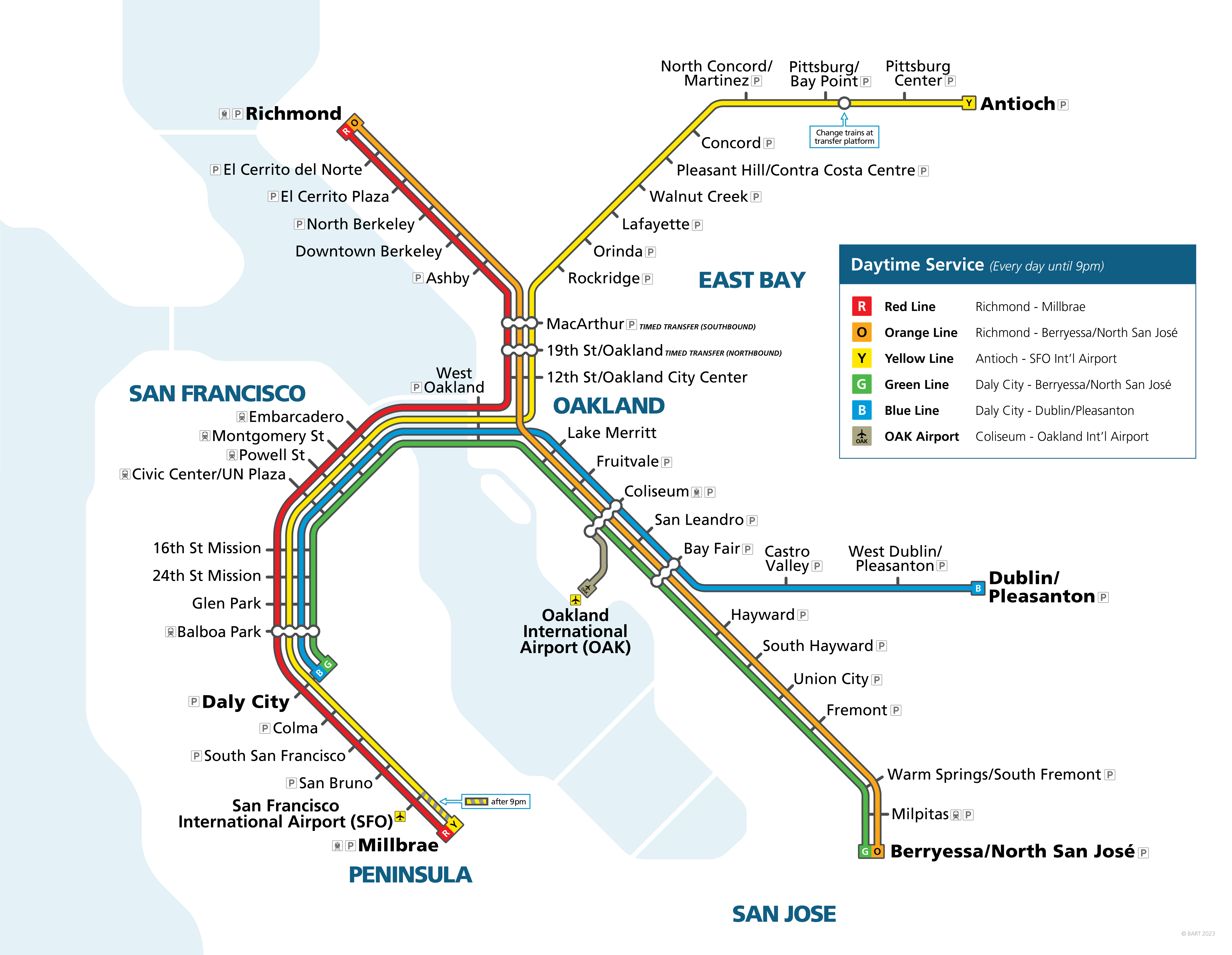 BART system map